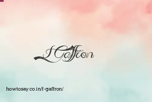 F Gaffron