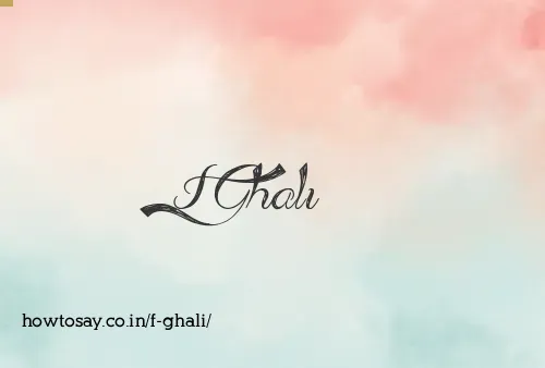 F Ghali