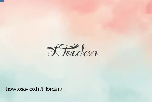 F Jordan