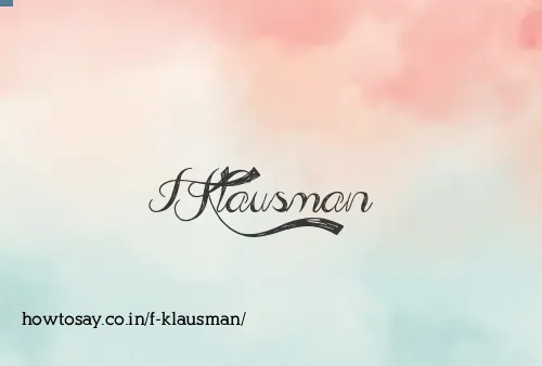 F Klausman