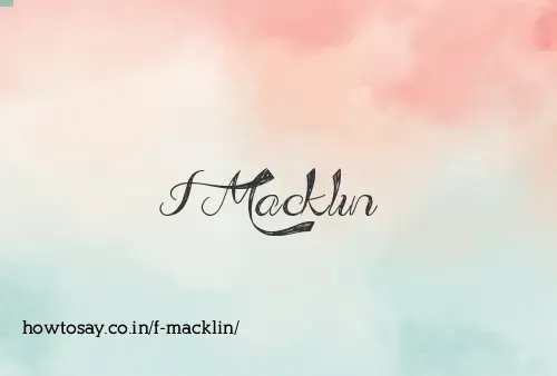 F Macklin