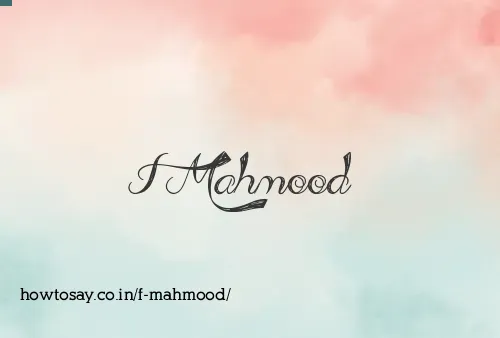 F Mahmood
