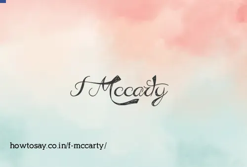 F Mccarty