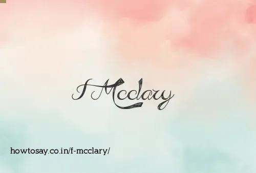 F Mcclary