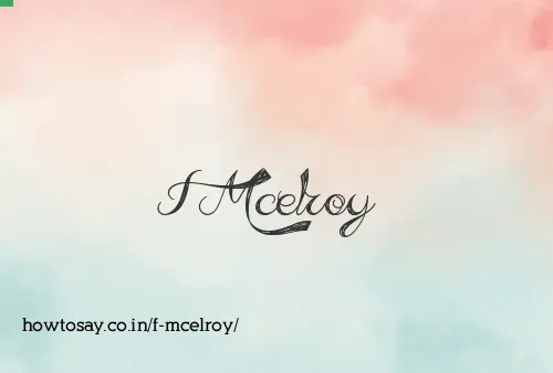 F Mcelroy