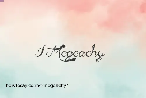 F Mcgeachy