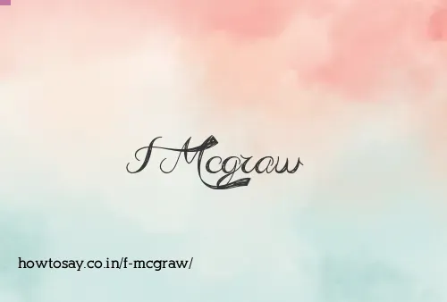 F Mcgraw
