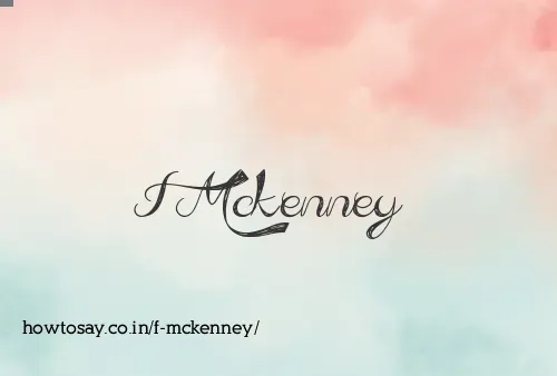 F Mckenney