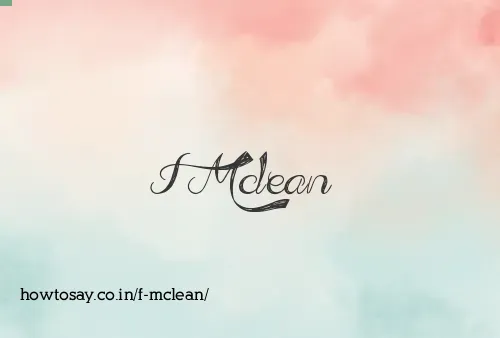 F Mclean
