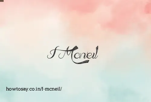 F Mcneil