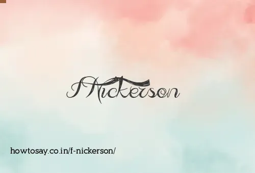 F Nickerson