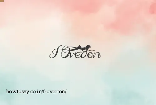 F Overton