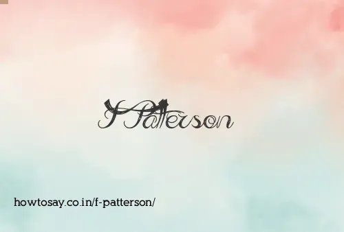 F Patterson