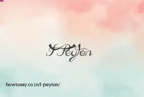 F Peyton