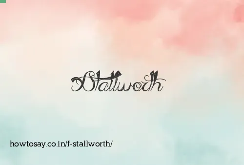 F Stallworth