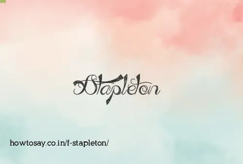 F Stapleton