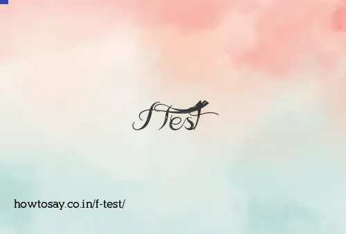 F Test