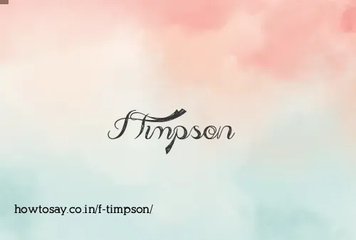 F Timpson