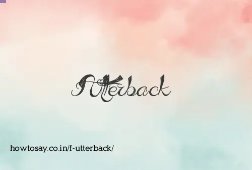 F Utterback