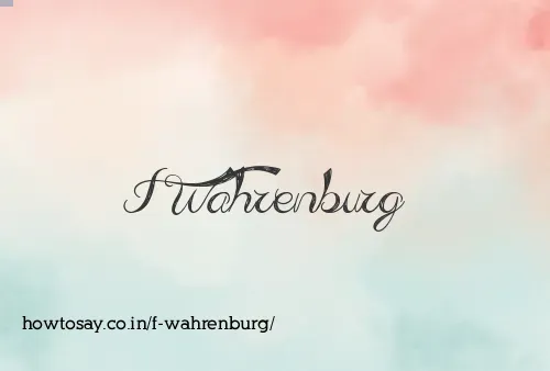 F Wahrenburg