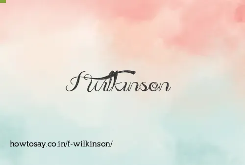 F Wilkinson