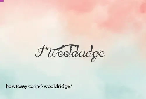 F Wooldridge