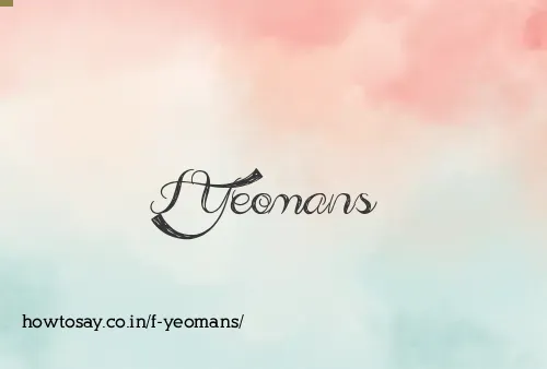 F Yeomans