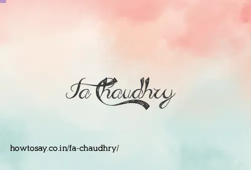 Fa Chaudhry