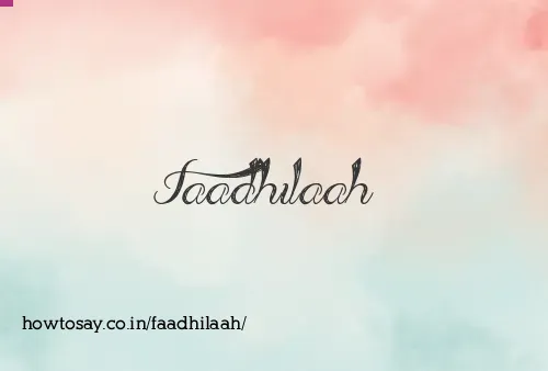 Faadhilaah