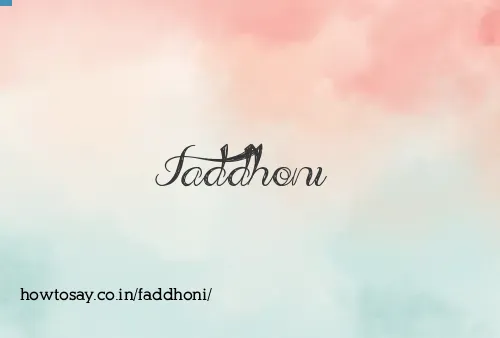 Faddhoni
