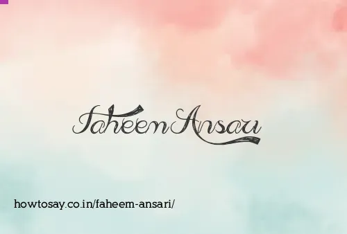 Faheem Ansari