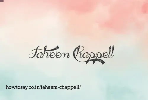 Faheem Chappell