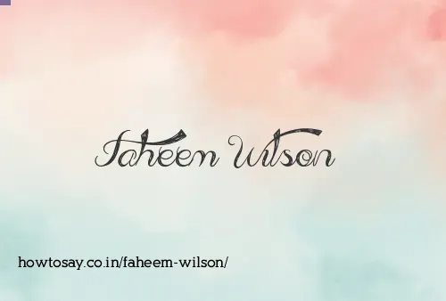 Faheem Wilson