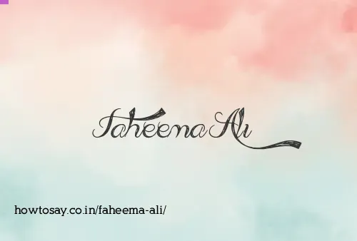 Faheema Ali
