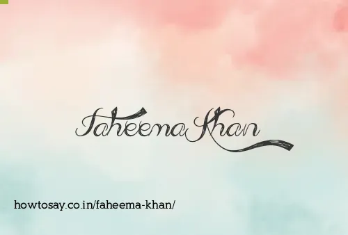 Faheema Khan