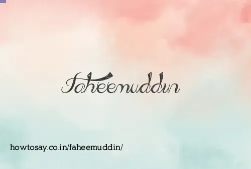 Faheemuddin