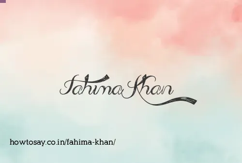 Fahima Khan