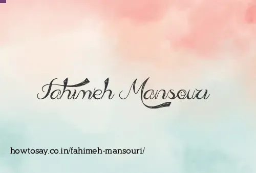 Fahimeh Mansouri