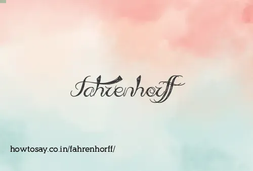 Fahrenhorff