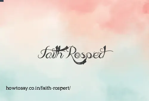 Faith Rospert