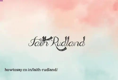 Faith Rudland