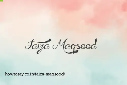 Faiza Maqsood