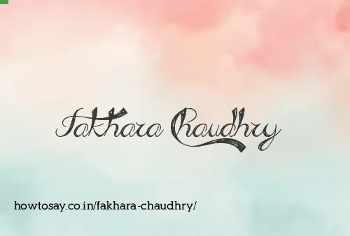 Fakhara Chaudhry