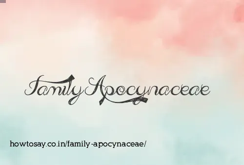 Family Apocynaceae