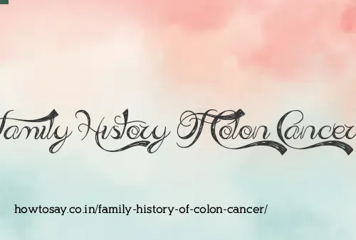 Family History Of Colon Cancer