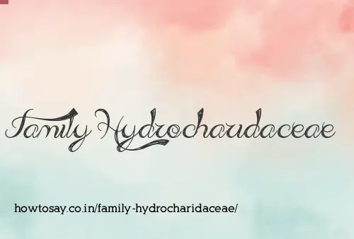 Family Hydrocharidaceae