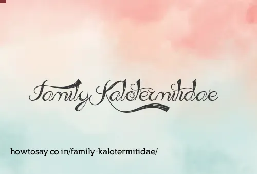 Family Kalotermitidae