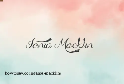 Fania Macklin