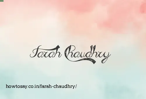 Farah Chaudhry