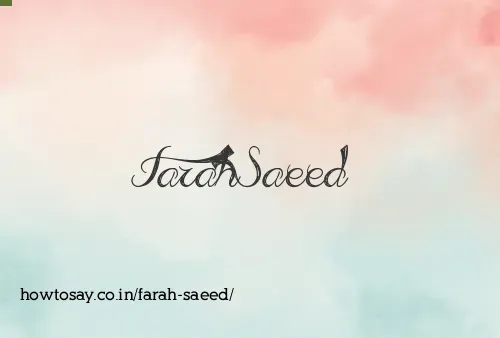 Farah Saeed